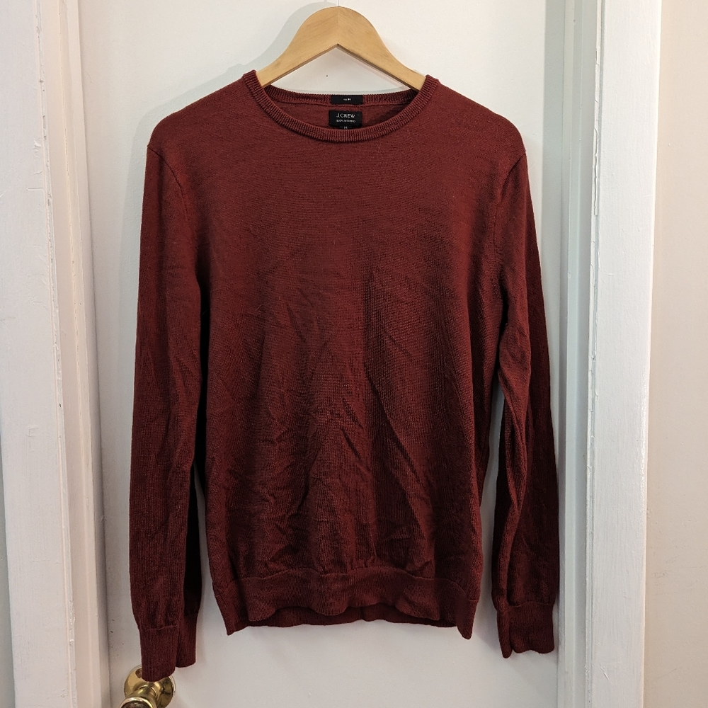 J. Crew Wool Maroon Knit Sweater Slim Fit